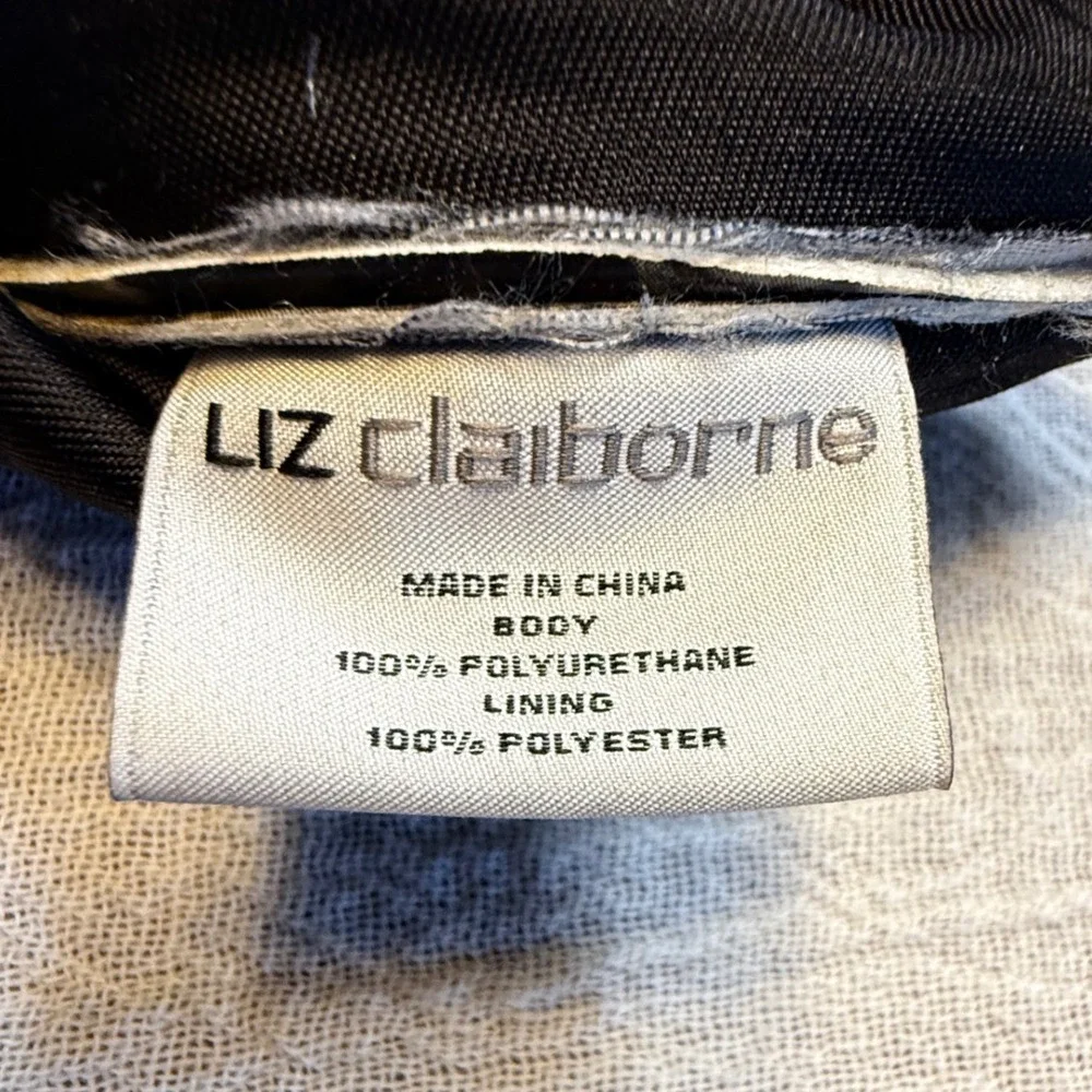 Liz Claiborne Snakeskin Print Wristlet Pouch Clutch Bag Gold Tone‎ Hardware
